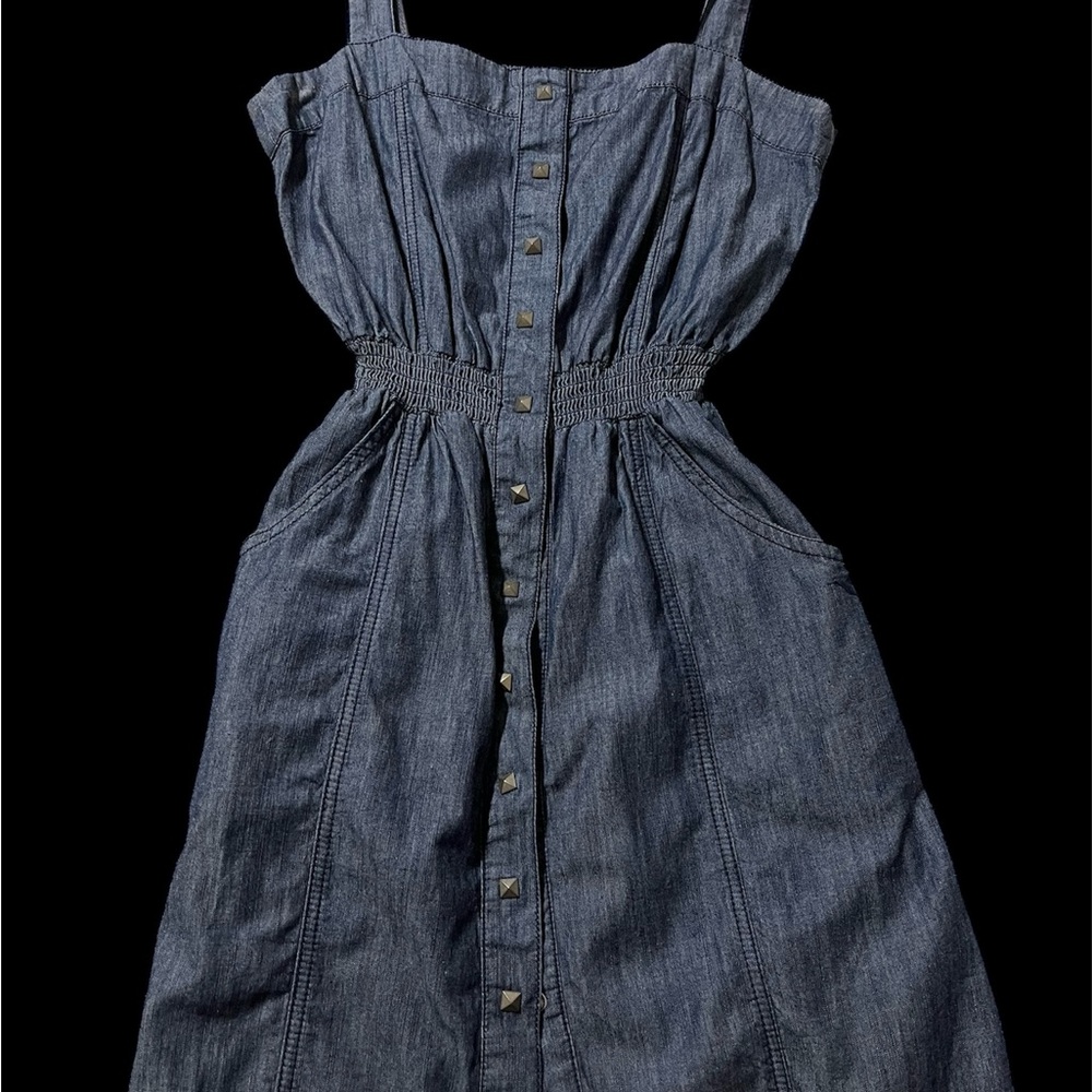 Denim Sleeveless Button-Down Dress